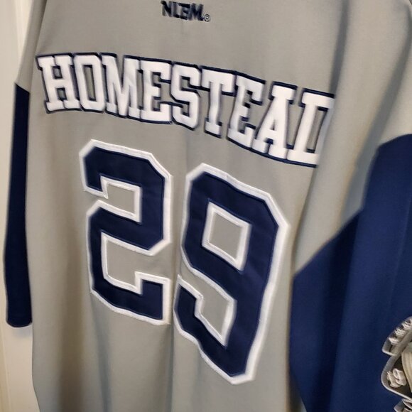Big Boy Headgear Men's NLBM Jersey size 4X Gray with  Blue & White accents. - Picture 2 of 7